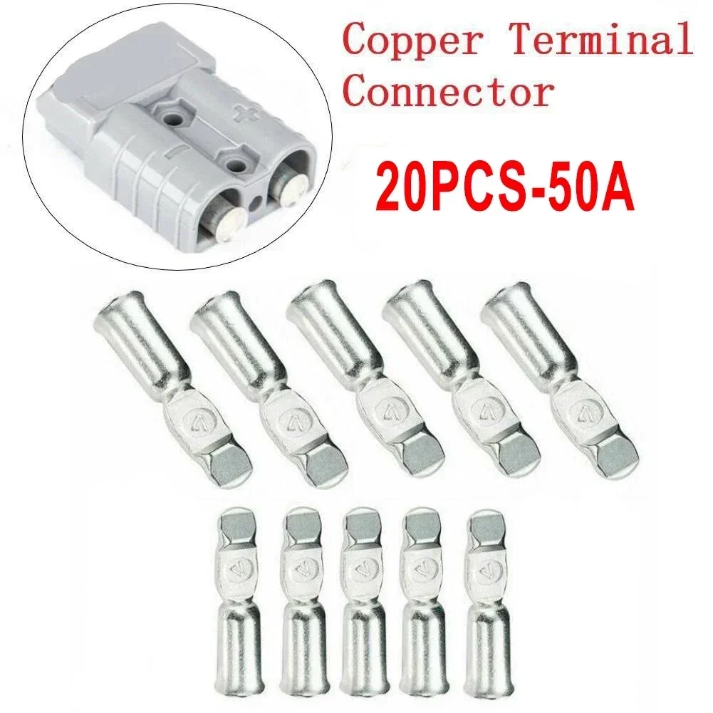 Copper Connector Cable Terminal Plugs Termination 20 Pieces For Battery Connections For 50A FOR Anderson Style