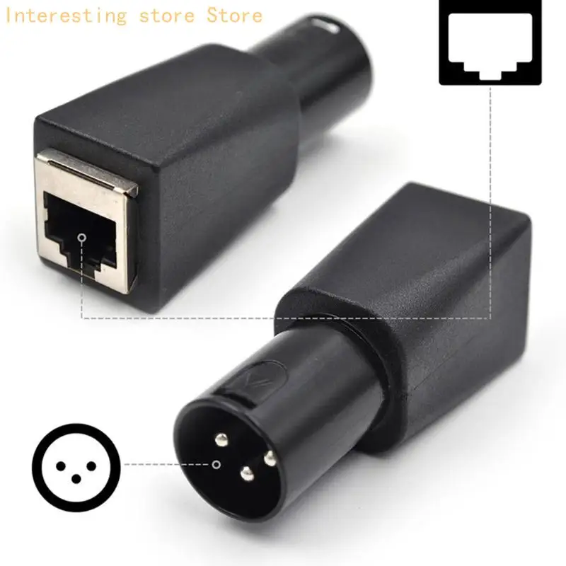 Konvertierungskupplung RJ45 auf 3-poligen Stecker mit schwarzem Gehäuse für Kabelarbeiten 55KC – Detail 8