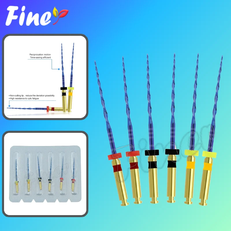 

Finer 6pcs Dental Reciproc Blue Endo Files Endodontic Only One Root Canal Files 21 25mm Heat Activated Dentistry Instruments