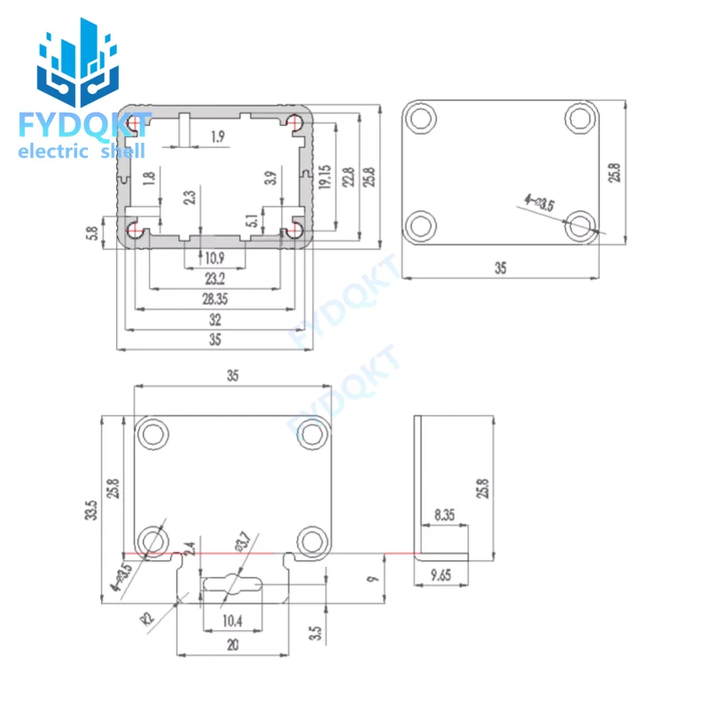 Aluminum Project Box Enclosure Case Electronic DIY Instrument Case 80x35x26mm PCB Project box