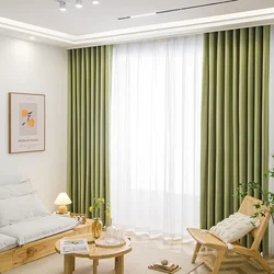 （84）VIP Custom Thickened Velvet Matte Curtains Blackout Simple Fabric Bedroom Living Room Curtains