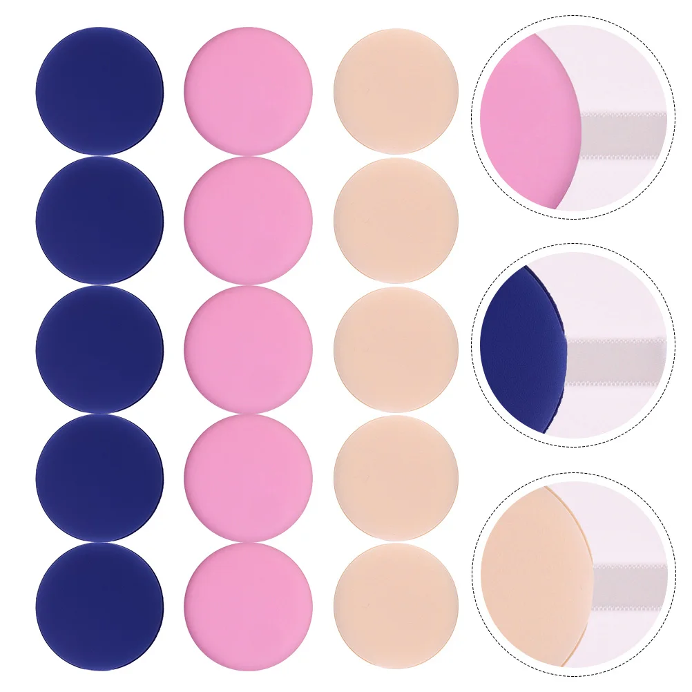 

15pcs Blue Beige Puff Powder Loose Powder Puff Makeup Sponge Foundation Sponge Safe Use Salon Home Travel Professional Round