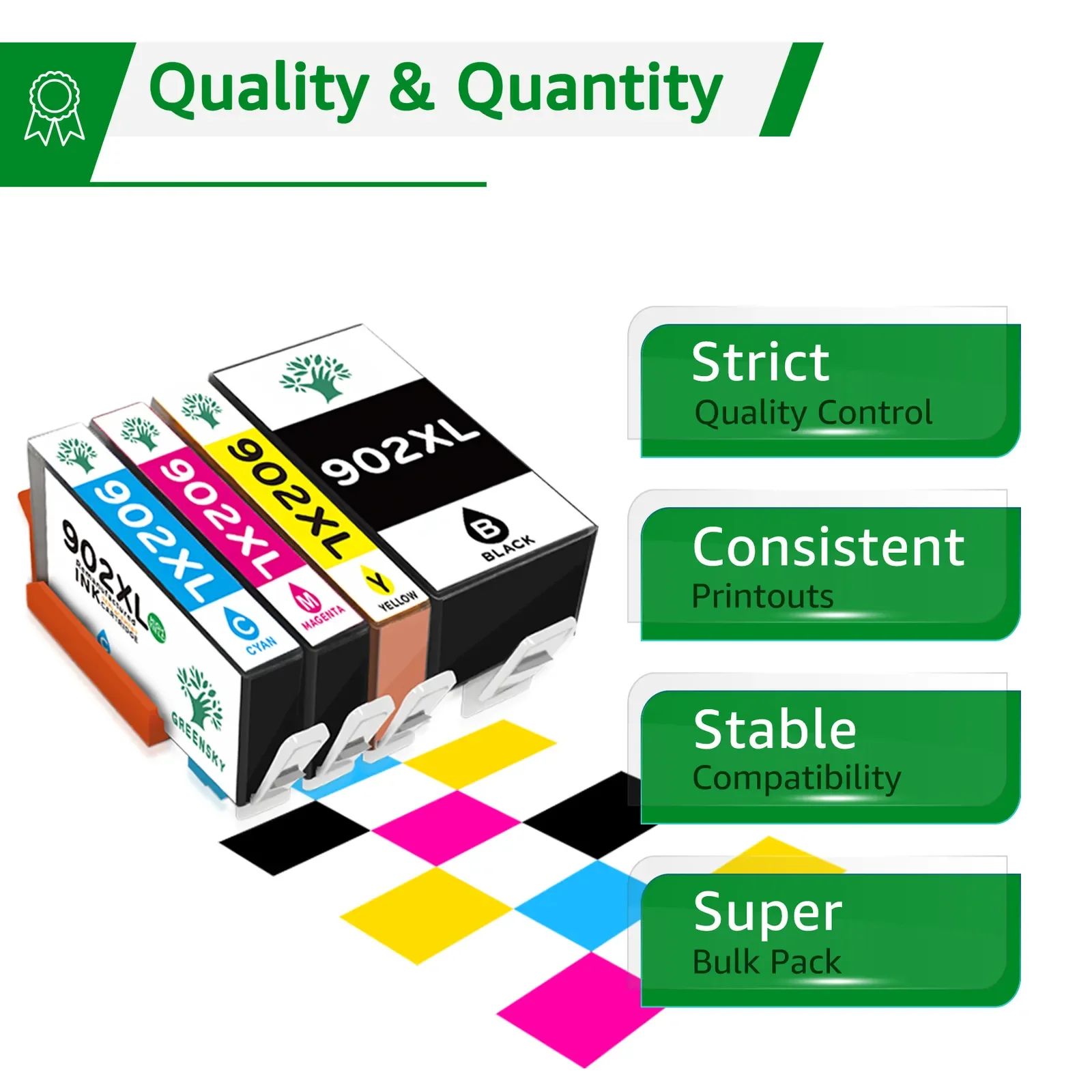 4 Pack 902XL 902 XL Ink Cartridges For HP Officejet Pro 6978 6970 6968 6960 6975