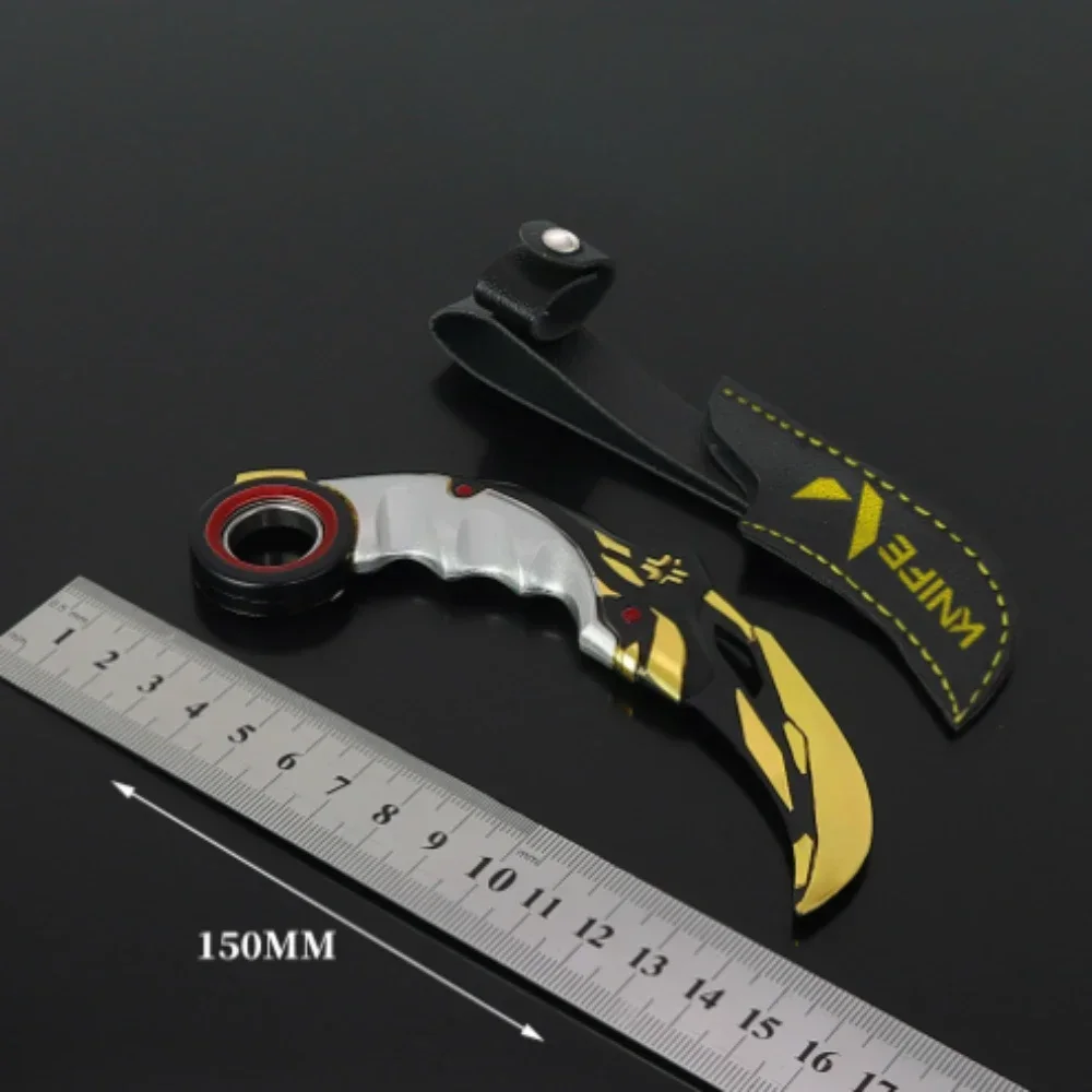 15cm Valorant Game Sword Peripheral Champions 2021 Samurai Claw Knife Leather Case Rotatable Metal Weapon Gifts Toys for Boy