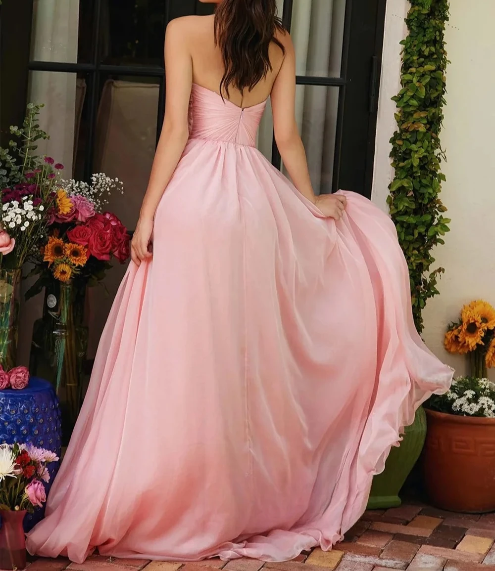 فستان سهرة مخصص مثير عميق الخامس الرقبة بلا أكمام كريستال الديكور الطية سبليت ألف خط قطار الاجتياح فستان حفلات فساتين الحفلات