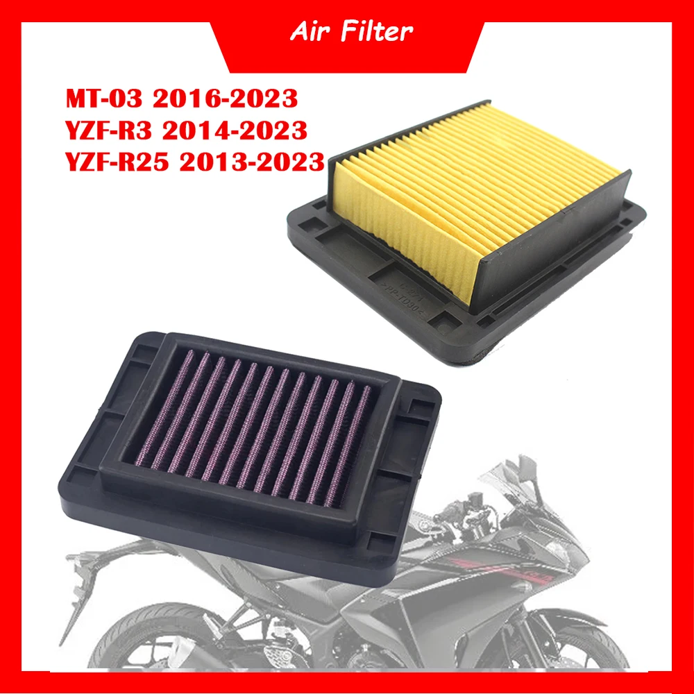 Motorcycle Engine Air Filter Cleaner Air Intake Filter Element For Yamaha YZF-R3 ABS MT-03 YZF-R25 YZF R3 R25 2014-2023