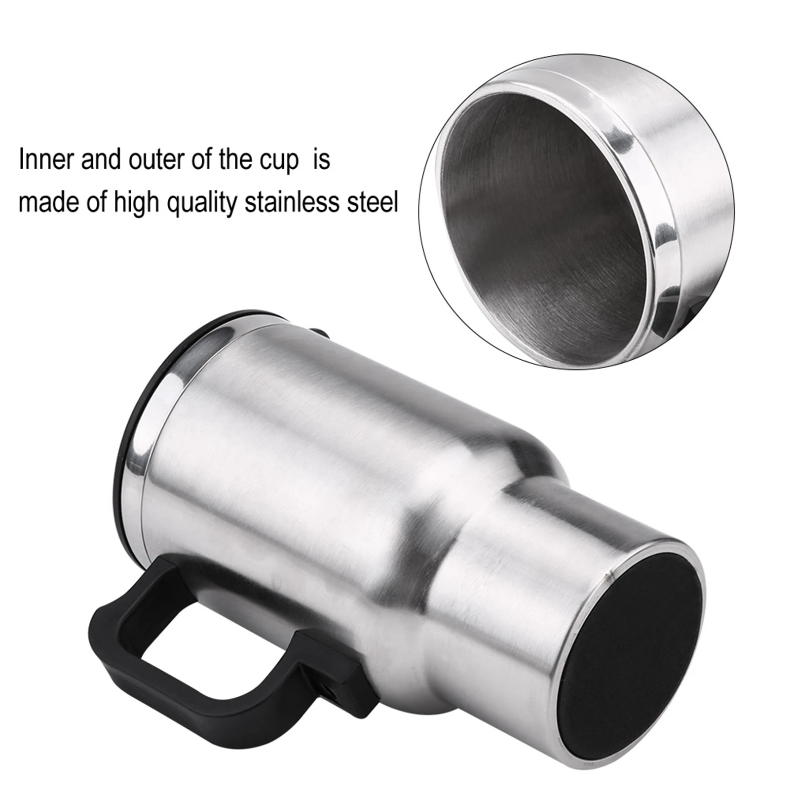 Travel Heating Cup 12V 450ml Electric Incar Stainless Steel Travel Heating Cup Coffee Tea Car Cup Mug Car Heating Cup