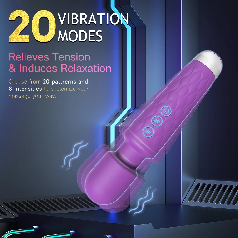 Powerful Vibrator Magic Wand USB Rechargeable Massager Clitoral G-Spot Vibrator Sex Toy For Women Adults 18+