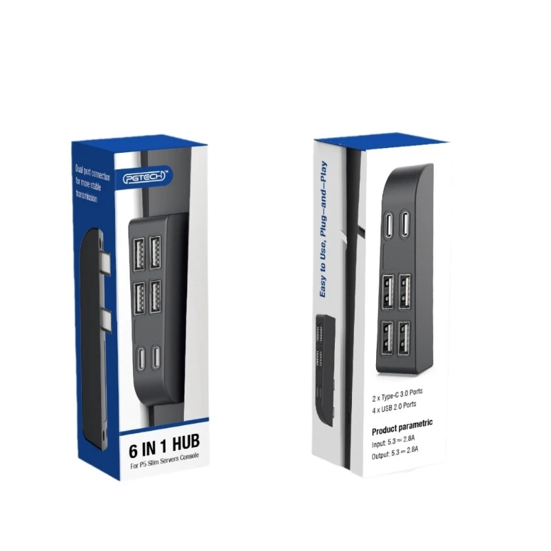 لمضيف وحدة التحكم في الألعاب 6 في 1 محور USB الفاصل المتوسع مهايئ توزيع فائق السرعة