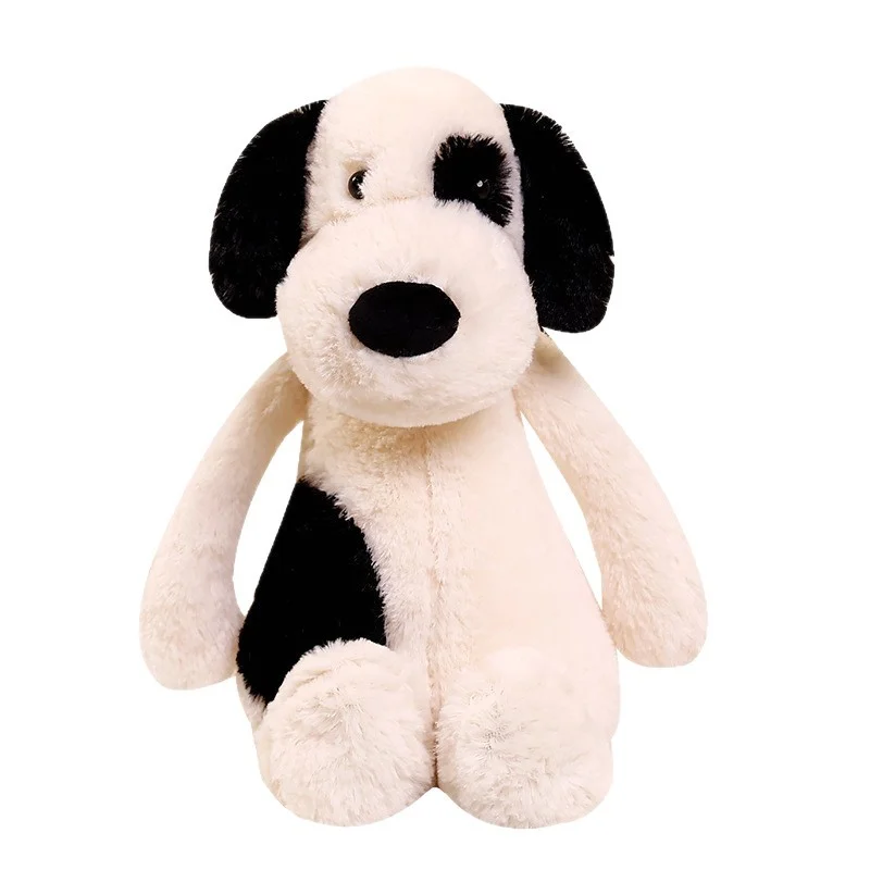 Peluche Cane Pirata Laford 30-45cm - Bianco e Nero, Morbido Cuscino da Abbraccio, Giocattolo per Divano, Compagno di Comfort per il Sonno, Regalo