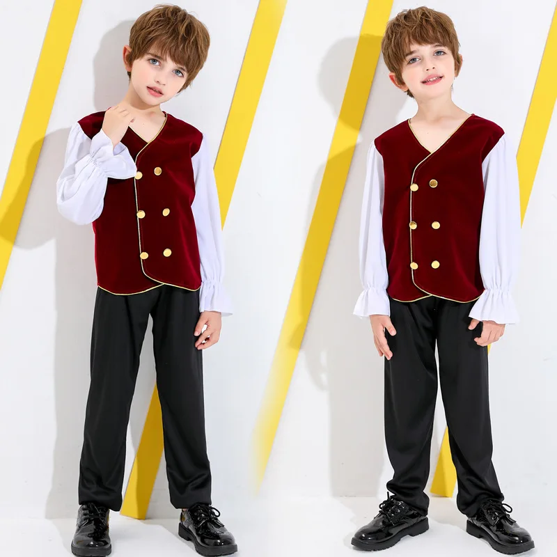 Fantasia nacional russa medieval para meninos, festival cultural, arte dramática, roupa para performance em palco