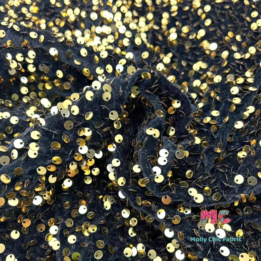 

Эластичная блестящая драпировка, трехмерная вышивка, бархатная ткань с блестками, швейное платье, вечернее платье, ткань для одежды