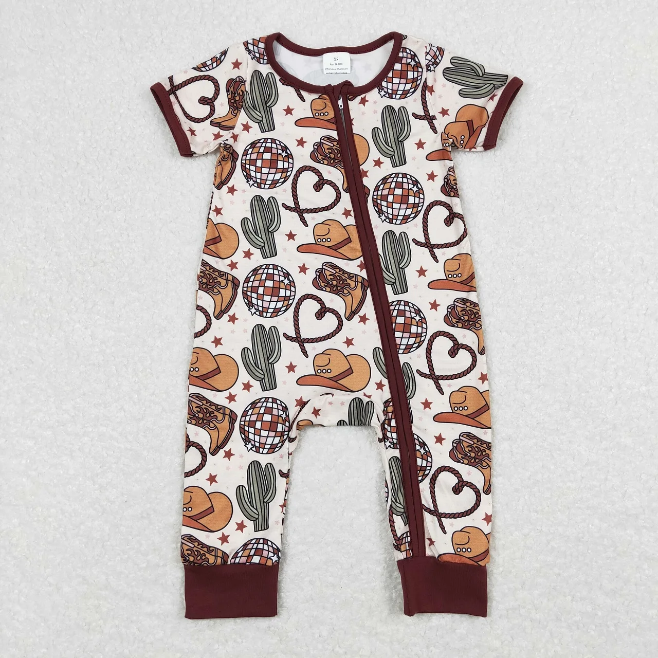 Wholesale Kids Newborn Short Sleeves Crawfish Trucks One-piece Western Coverall Bodysuit Baby Boy Toddler Zipper Romper Jumpsuit