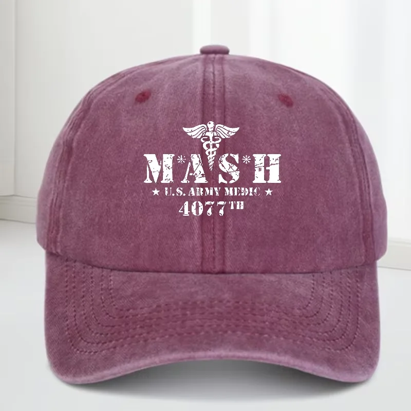 Gorra de béisbol retro, sombrero para el sol informal al aire libre, gorra de béisbol estampada de moda MASH 4077