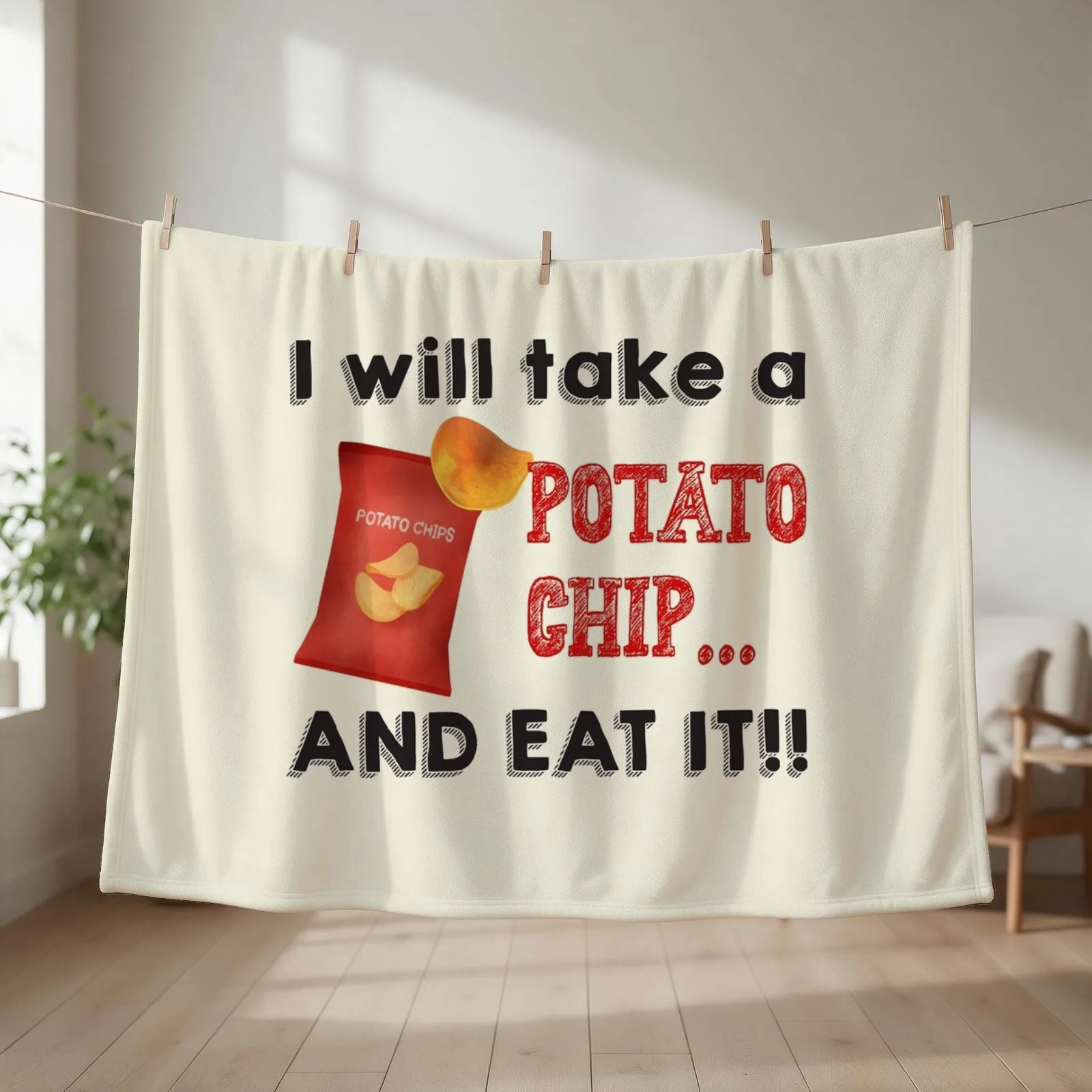 I will take a potato chip... AND EAT IT!! Throw Blanket Decorative Sofas Plaid on the sofa Decorative Throw Hairy Blankets