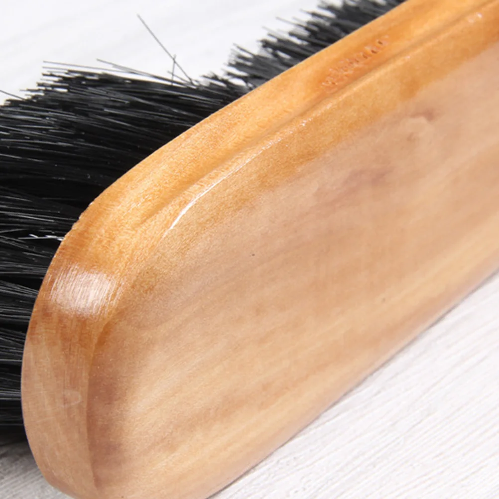 

9 Inch Wooden Handle Billiard Brush Long Wide Grip Dual Length Bristles Horseshoe Shape Clean Corners Pool Table Felt
