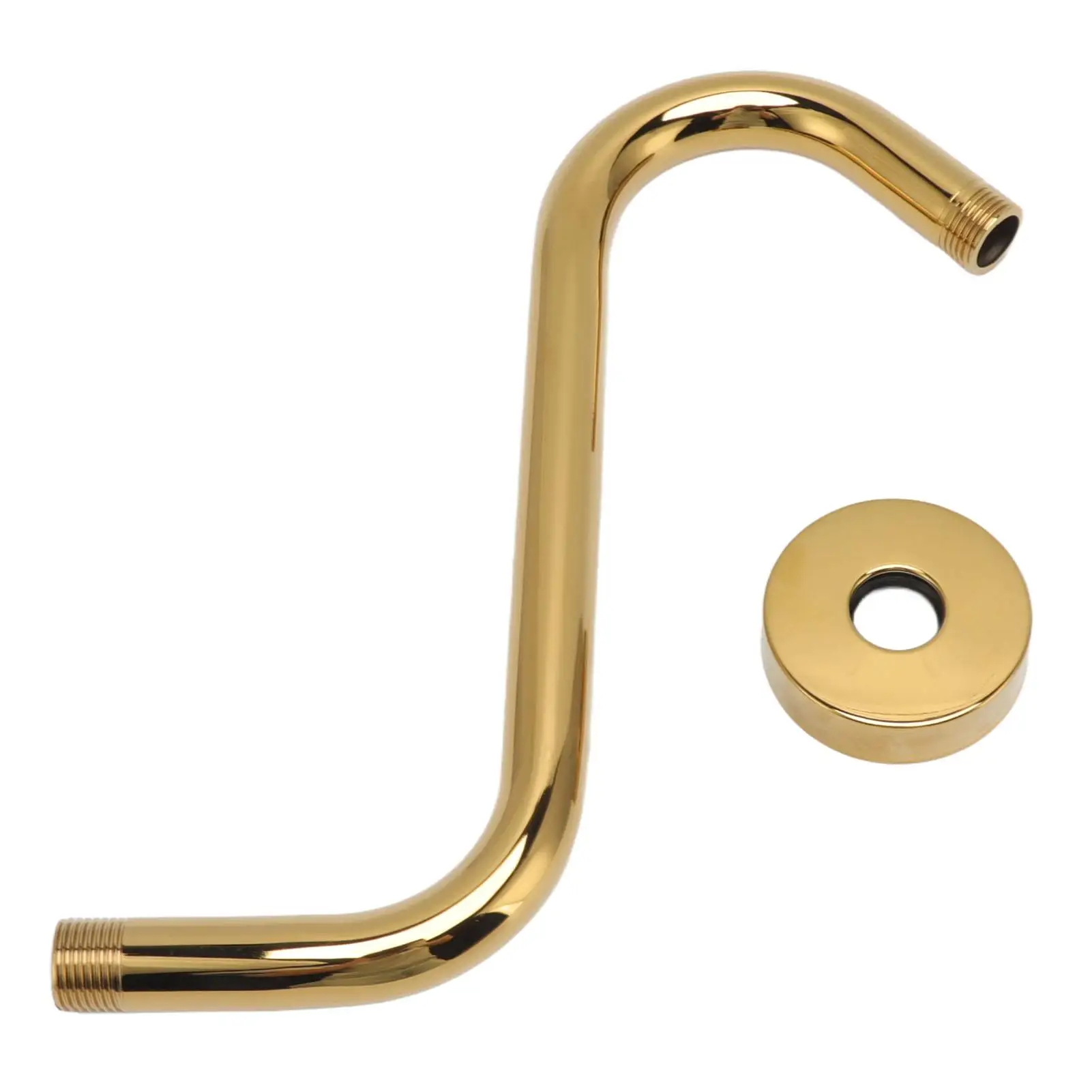 S Shaped Shower Arm Stainless Steel Leakproof Gold Brushed for hotel 