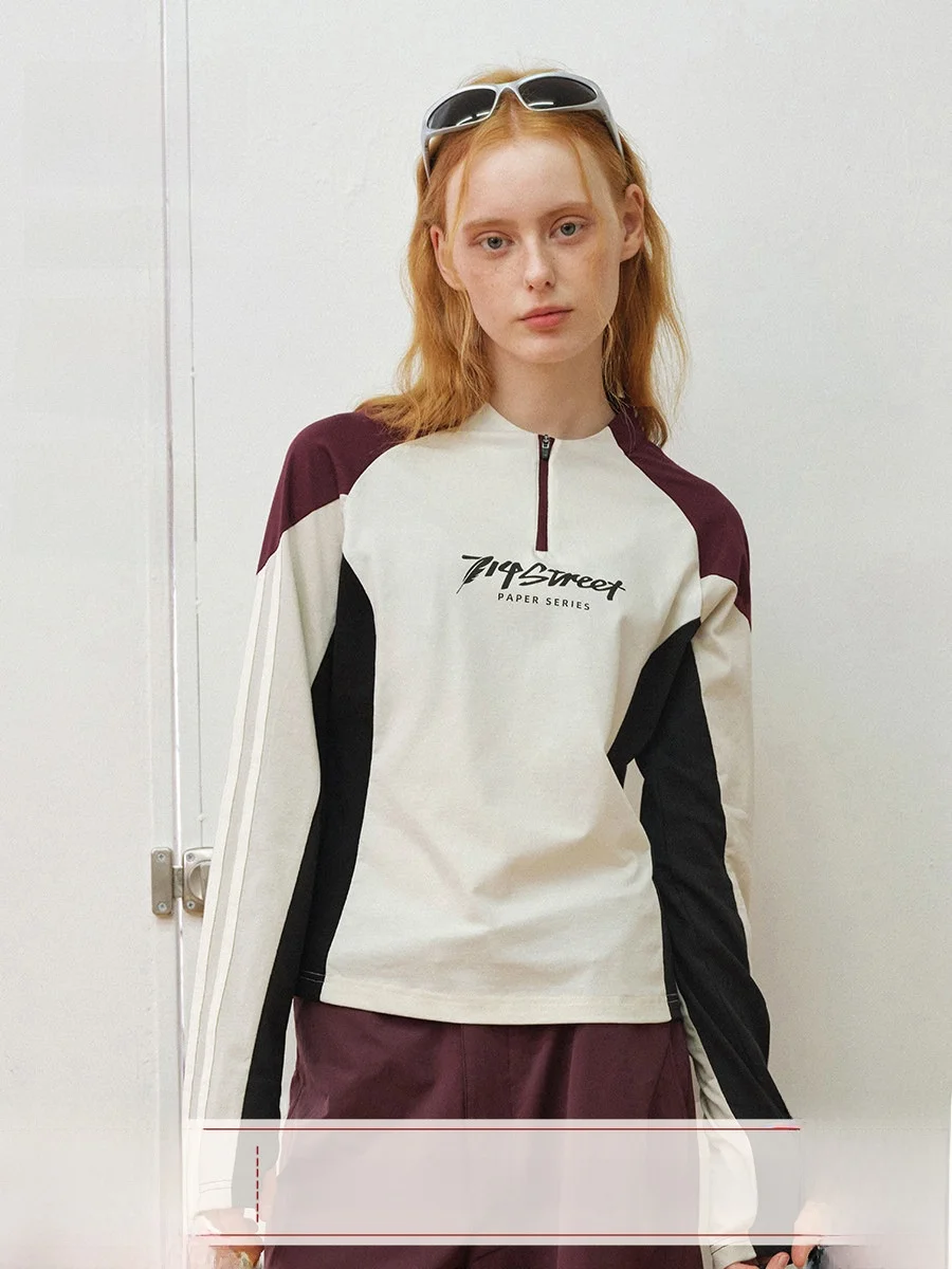 

Велосипедный костюм 74street Qui Dry Cool Feeling с длинным рукавом, весна 2026, модный брендовый принт, цветные блоки, спортивная футболка для женщин