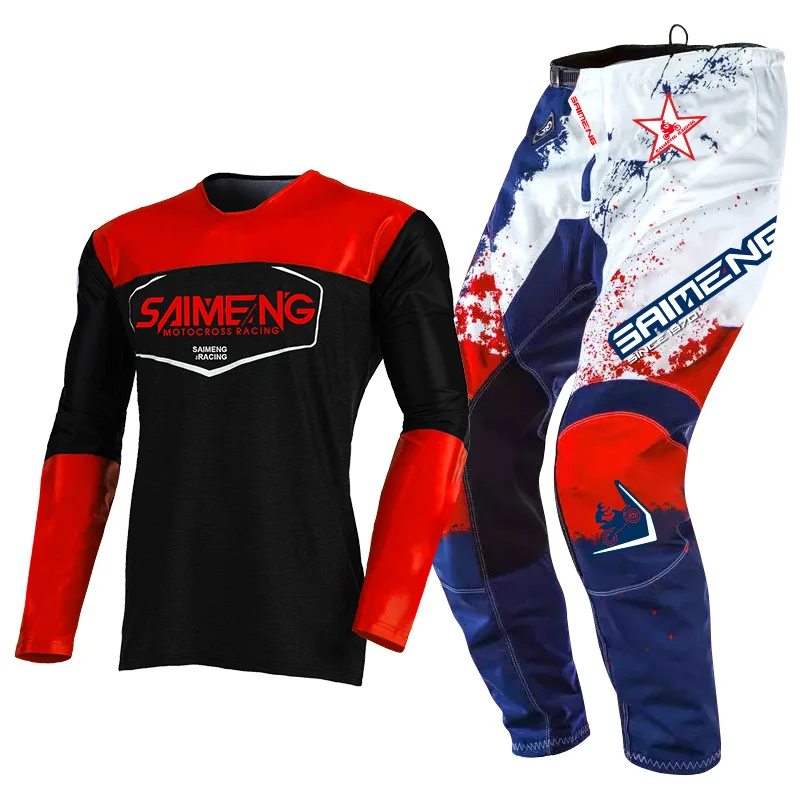 Motocross Jersey Pant Kits Enduro Mens Women's Motorcycle Off-road cross MX racing suit MTB green blue red yellow orange black