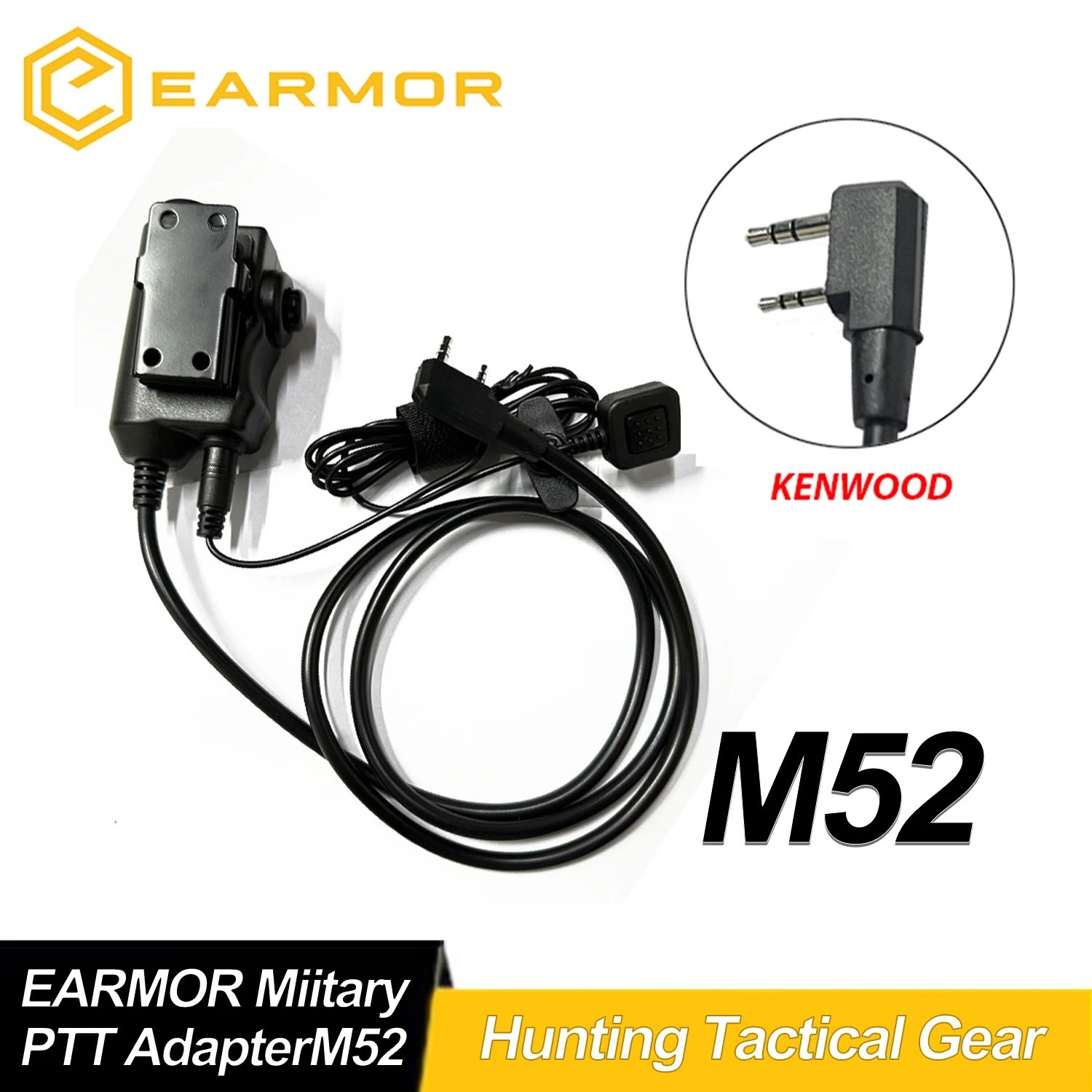 

Военный адаптер EARMOR M52 PTT для радиостанций Kenwood — тактическое коммуникационное устройство для охоты и военного использования