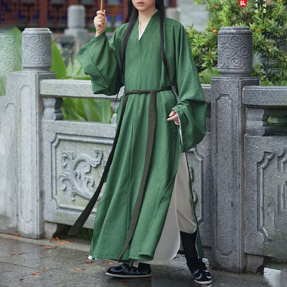 Hanfu Robe Mens Conjunto Completo De Homens Traje Antigo Estilo Artes Marciais Outono Inverno Estilo Antigo Homem Jovem Novo Estilo Chinês