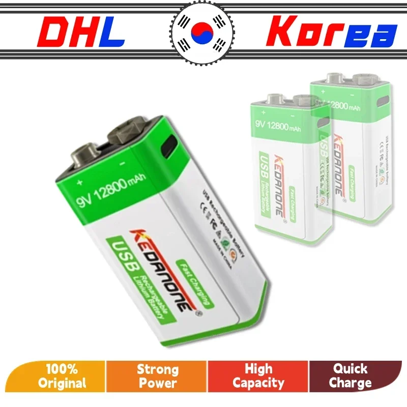 High Capacity USB Battery 9V 1500mAh Li-ion Battery USB Lithium Battery For Toys Remote Control Dropshipping