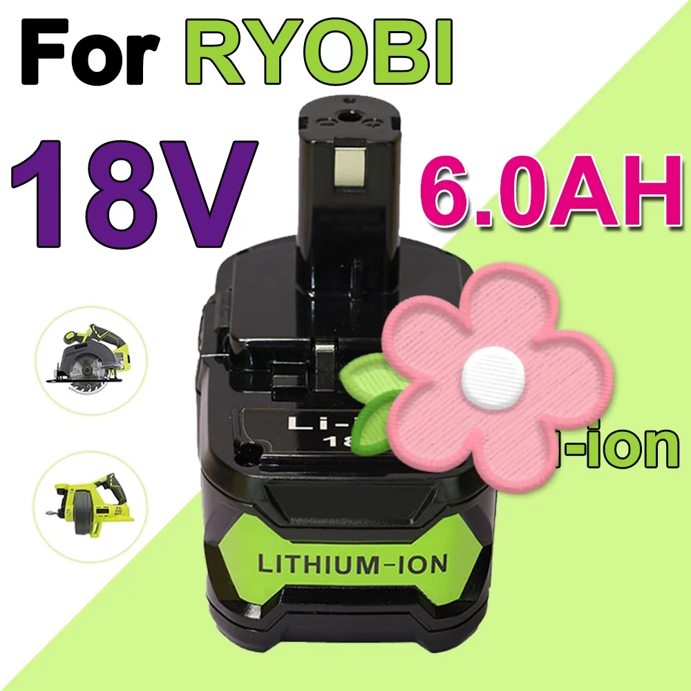 

Литий-ионный аккумулятор 6.0Ач 18650 для электроинструментов RYOBI P108 18V, P104, P107, RB18L50, RB18L20 для RYOBI 18V