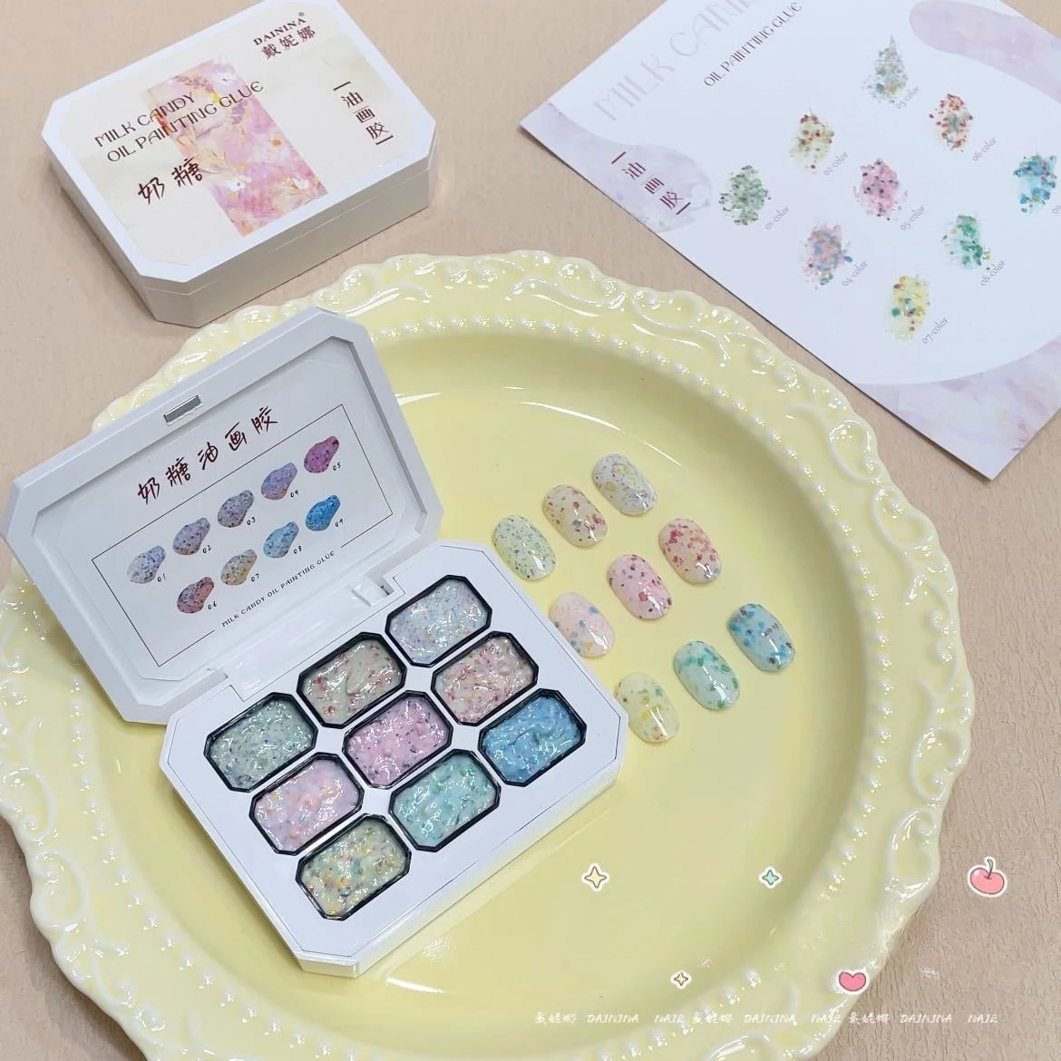 

9Colors Candy Oil Painting 3D Sculpture Creative DIY Gel Soak Off Gel Nail Modeling Gel Carving Nail Texture Glue For Manicure