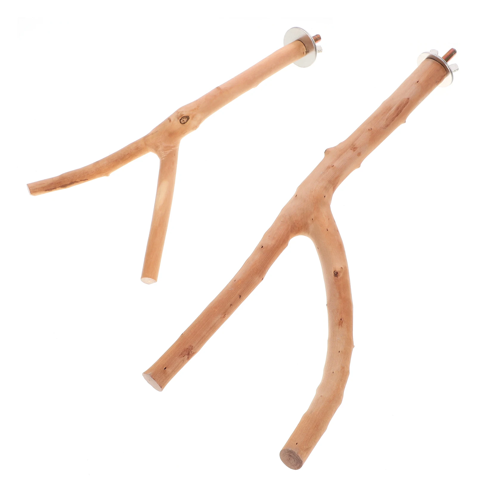 

2pcs Bird Cage Standing Poles Wooden Perch Stands For Parrot Pet Bird Exercise Natural Branch Style Rack Accessory Pet Supply