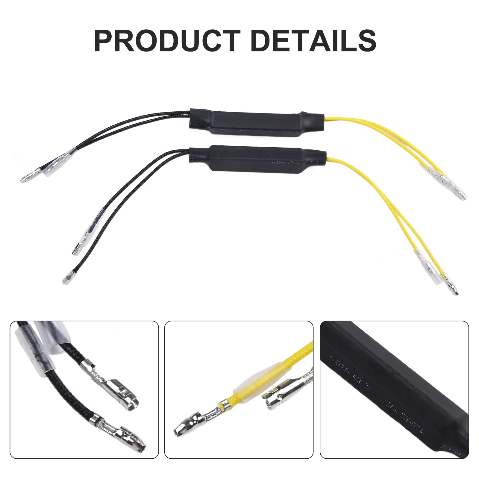 

2pcs Turn Signals 12V 21W Error Decoder Fits For Motorcycle Led Indicator Load Resistor Black + Yellow Universal Accessories