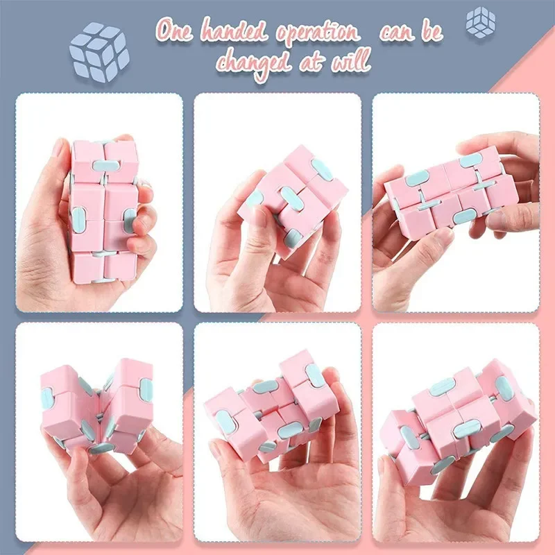 Magic ปริศนา Cube ป้องกันความเครียดบรรเทาของเล่นสําหรับผู้ใหญ่ Infinite Flip ตลก Cube Sensory ของเล่นเด็กความต้องการพิเศษ Xmas ของขวัญ