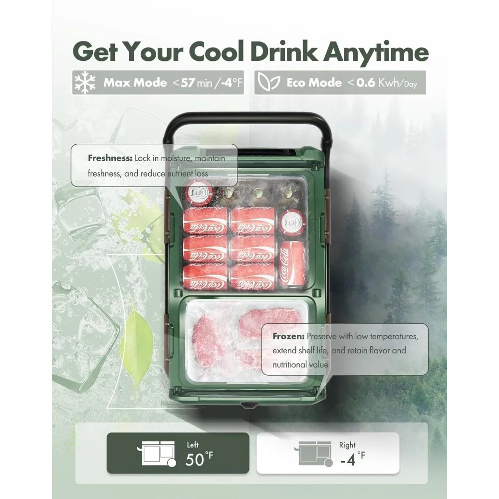 ثلاجة وفريزر محمول للسيارة بسعة 12 فولت 39 لترًا مع تحكم في التطبيق، نطاق درجة الحرارة -4 ° F إلى 68 ° ف #5