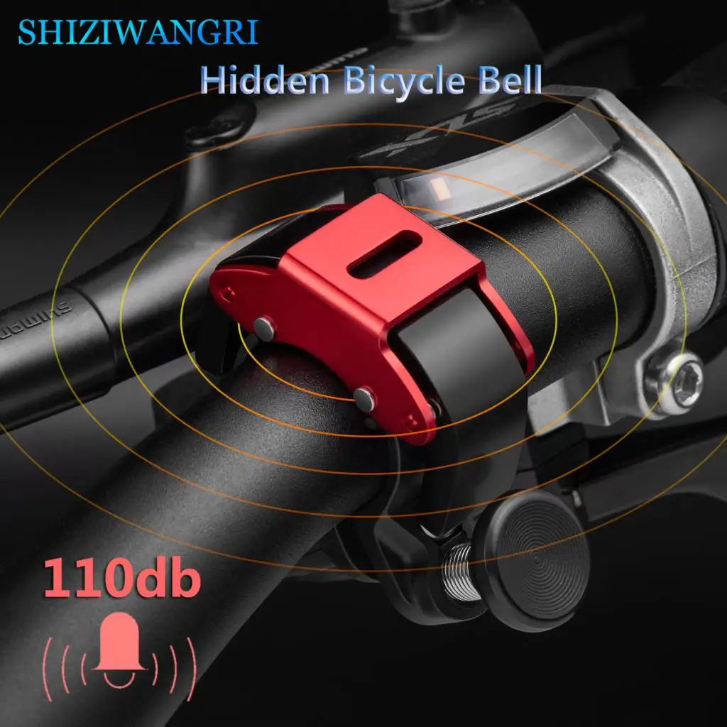 SHIZIWANGRI Bicycle Bell MTB Road Bike 1-2PCS Manual Horn Ring Hidden Bike Alarm 90-110DB Bike Accessories