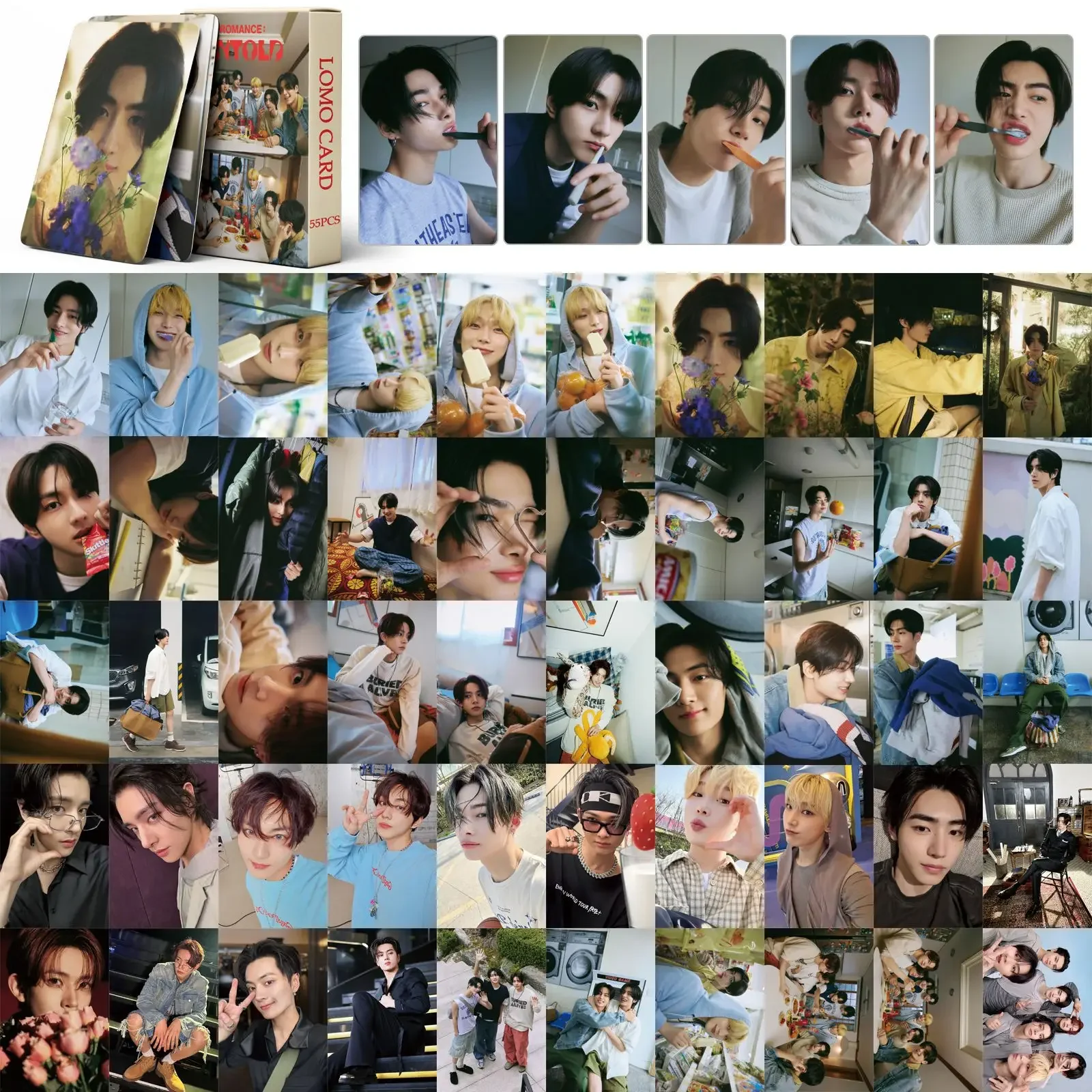 Imagem -03 - Lomo Cards of Idol Boy Group Novo Álbum Romance : Untold hd Print Card Jungwon Jake Sunghoon Fans Presentes 55 Pcs