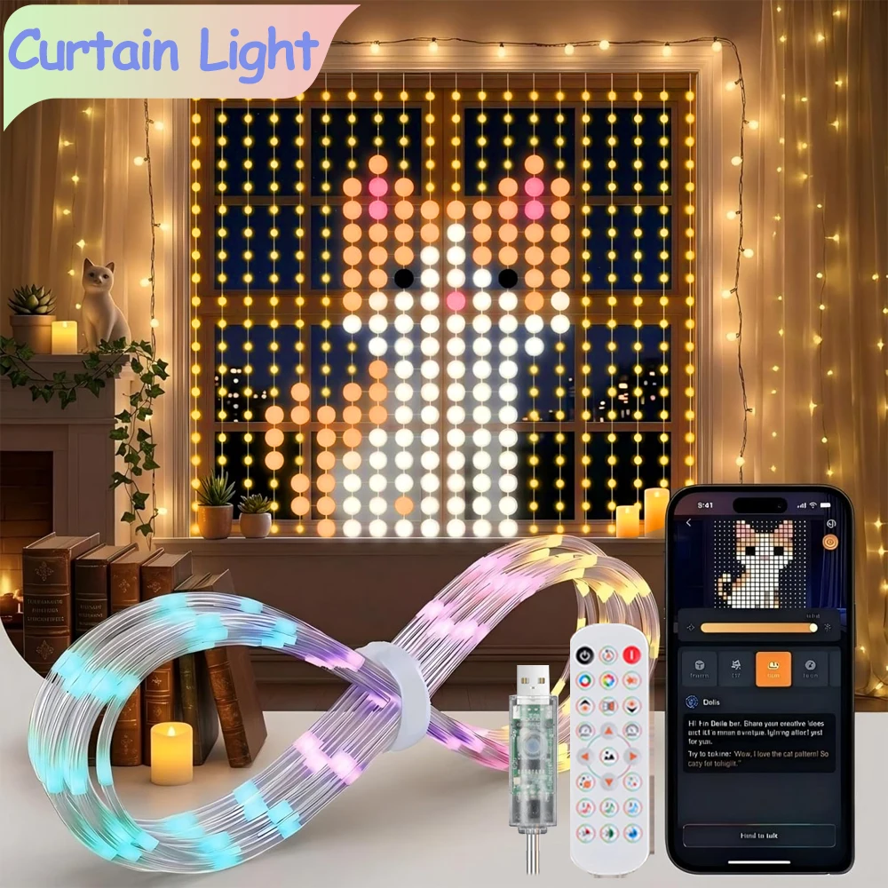 Fairy Light Curtain - Lampu Tirai DIY Pintar, Lampu Tirai