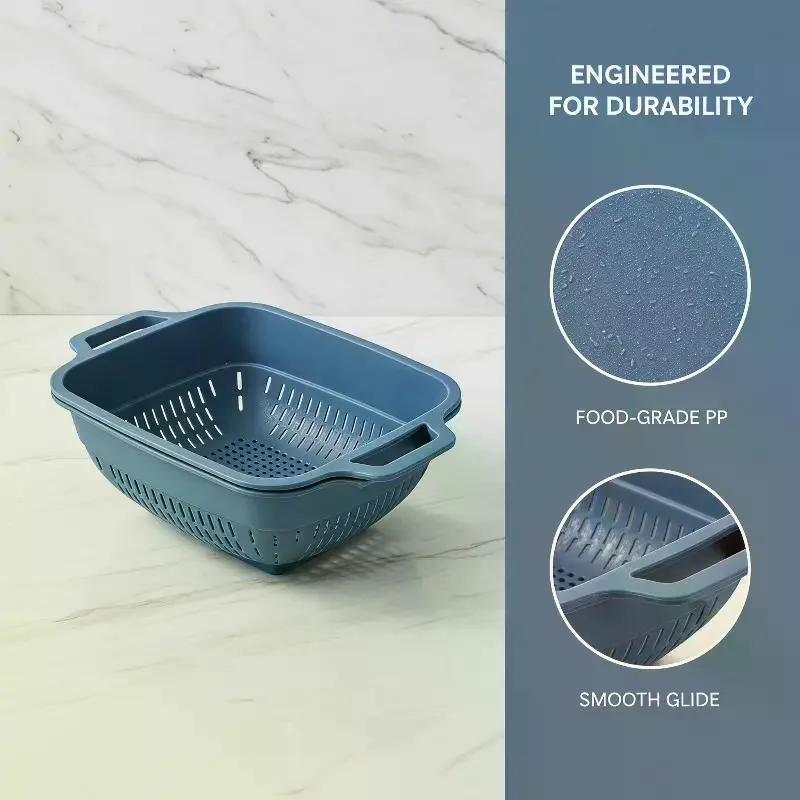 Retractable Over Sink Drainer Rack Extendable Basket for Washing Vegetables Fruits Adjustable Kitchen Organizer