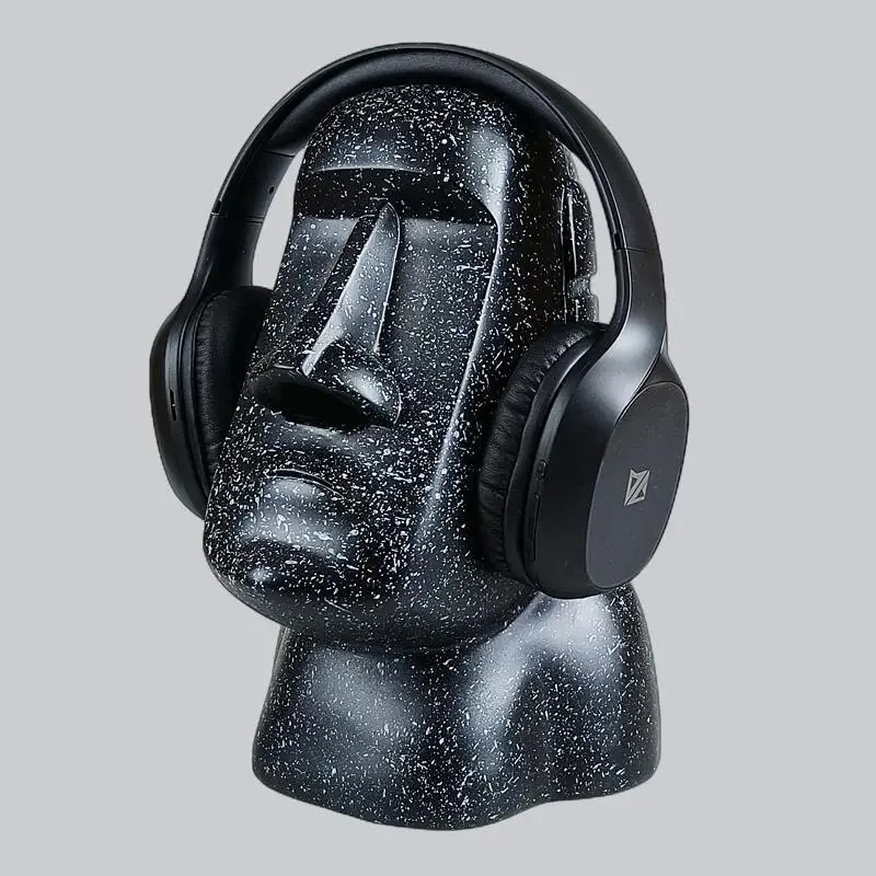 Creative Design Easter Island Headphones Stand with Adorable Tissue Box Glasses Holder Headset Hanger Desktop Earphone Holder