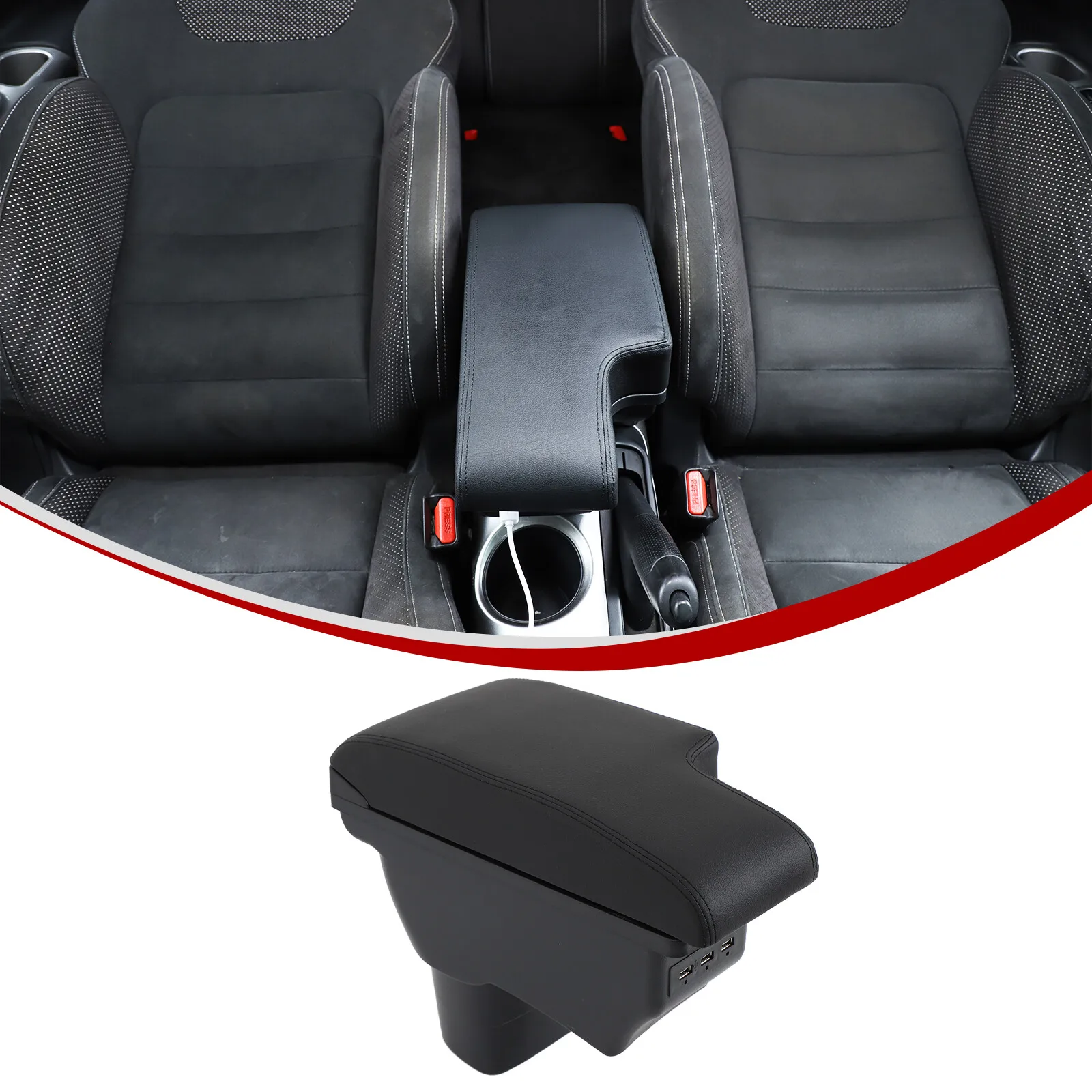 1PCS Black Car Center Control Additional Armrest Box For Nissan Juke 2011-2019 Handrest Stowing Tidy Box Set Kit Accessories