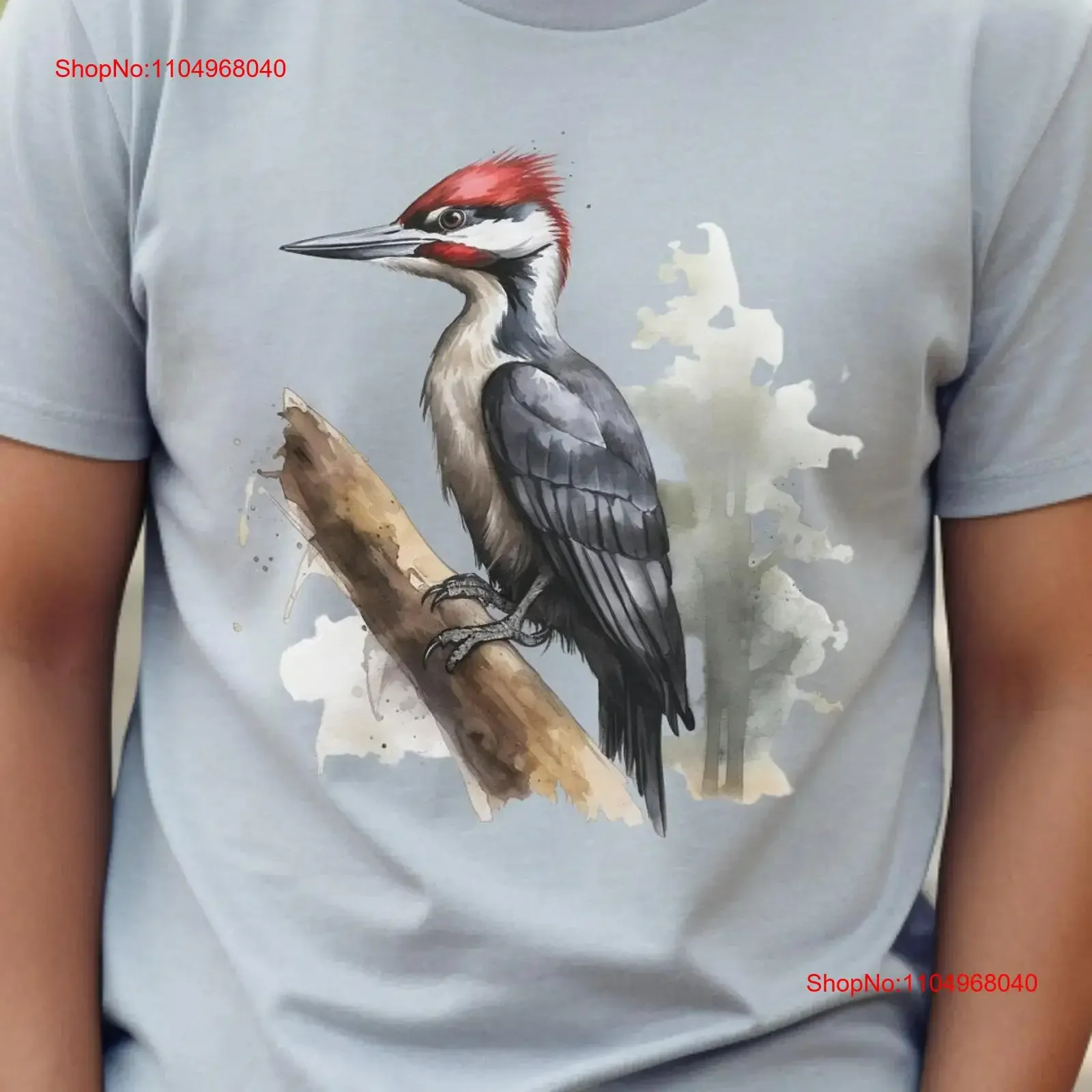 

Pileated woodpecker T Shirt watercolor vintage Washed designer clothes fashion Unisex Top For Everyday Wear homme Slightly