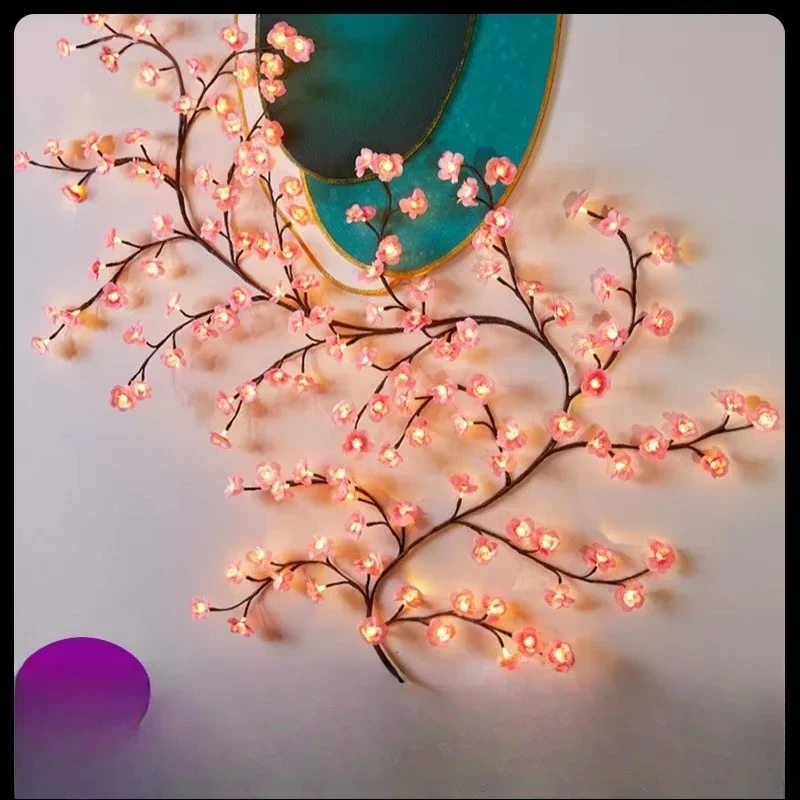 Light Emitting Diode Butterfly Leaf Vine Light Bending Plastic Interior Decoration, Romantic Atmosphere, Christmas Wall