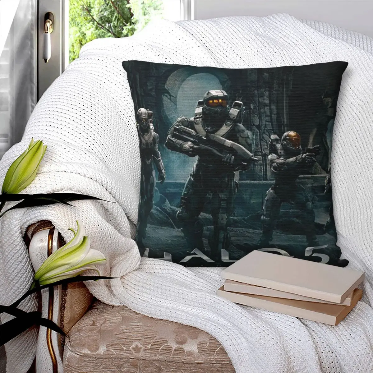 Master Chief 6 Square Pillowcase Pillow Cover Polyester Cushion Decor Comfort Throw Pillow for Home Living Room