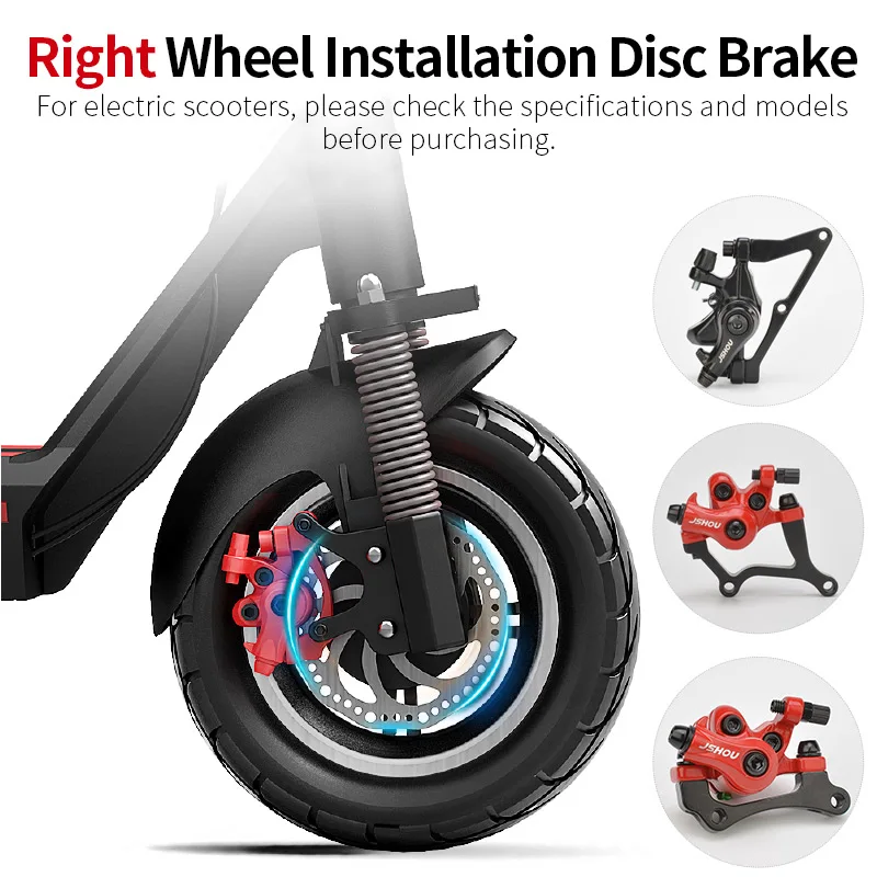 JSHOUBIKE Electric Scooter Mechanical Disc Brake with Adapter Right Side Universal Upgrade Disc Rotor Brake For Xiaomi M365 Pro