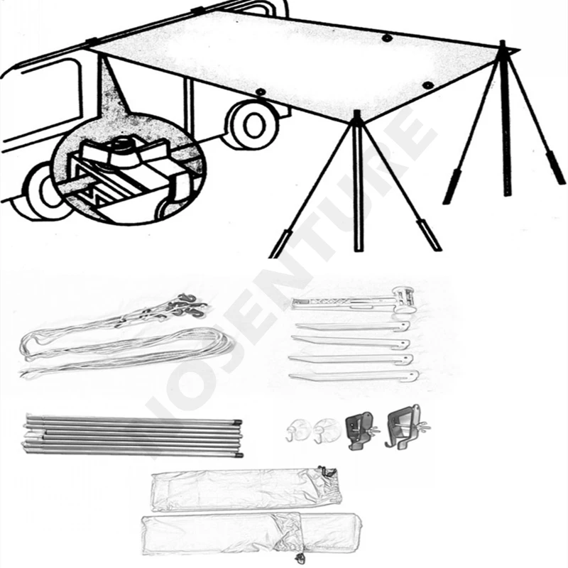 Portable Multifunctional Outdoor Camping Traveling Awning Backpacking Tarp Sunshade Lightweight UV Protection and PU 3000mm