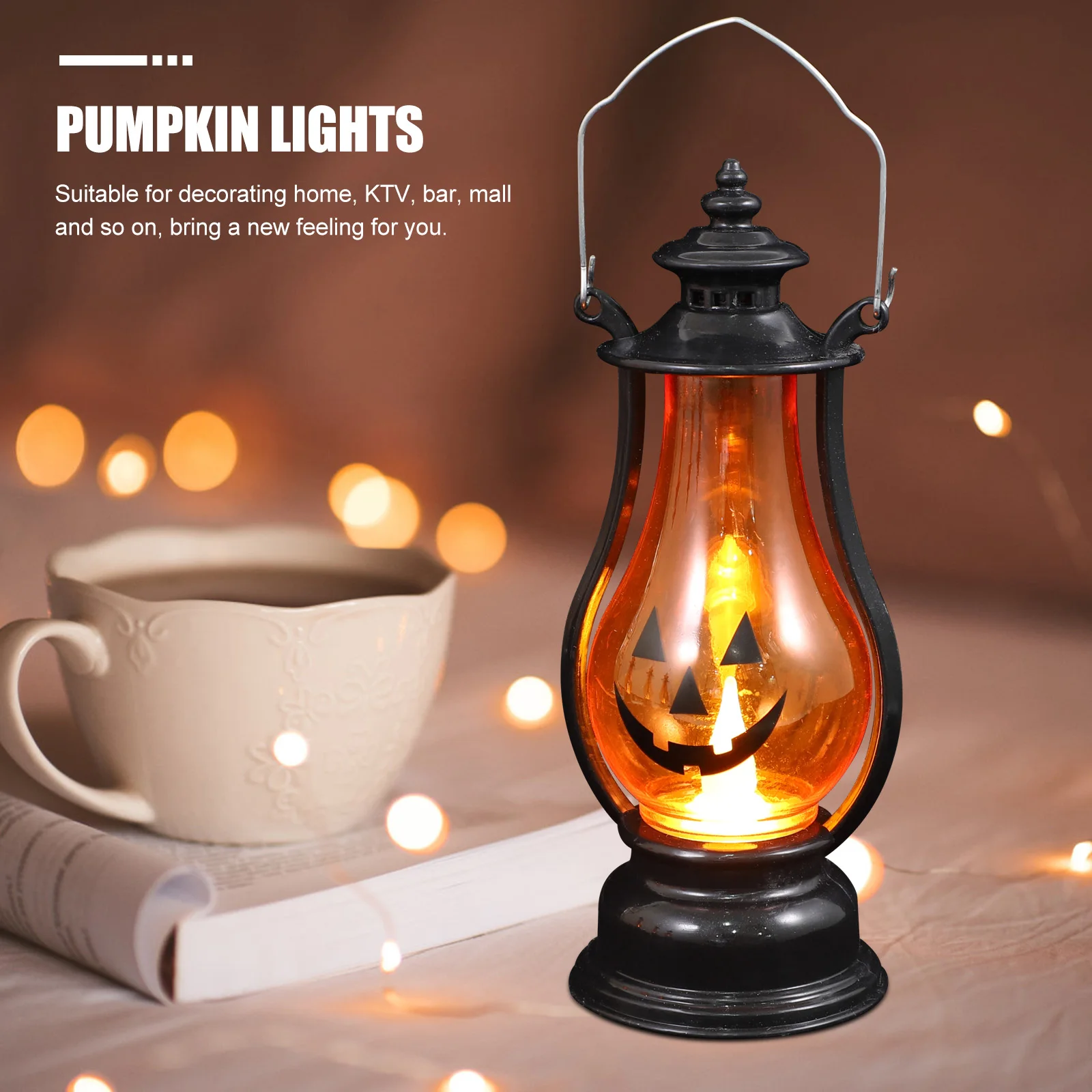 

Adorable Halloween Pumpkin Lanterns Plastic Decorative Lights Party Favors Operated Home KTV Bar Mall Decoration Ghost