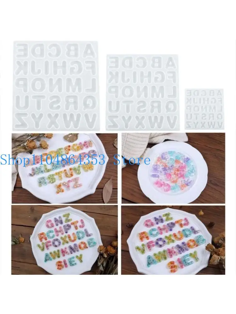 652F Silicone Keychain Mould Letters Shaped Pendant Molds DIY Crafts Moulds Clay Mold DIY Hand-Making Keychain Accessories