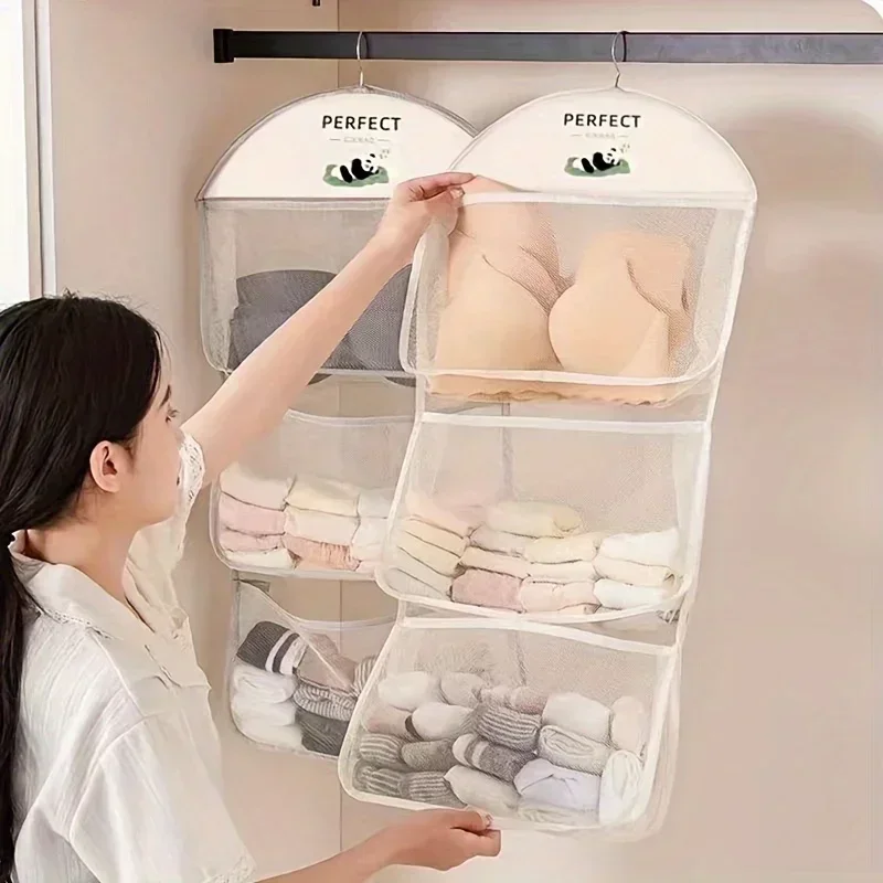 Multifunctional Cloth Hanging Net Pocket Portable Multi-layer Storage Bag Clothesable Organizer Bag Lingerie Storage Hanging Bag