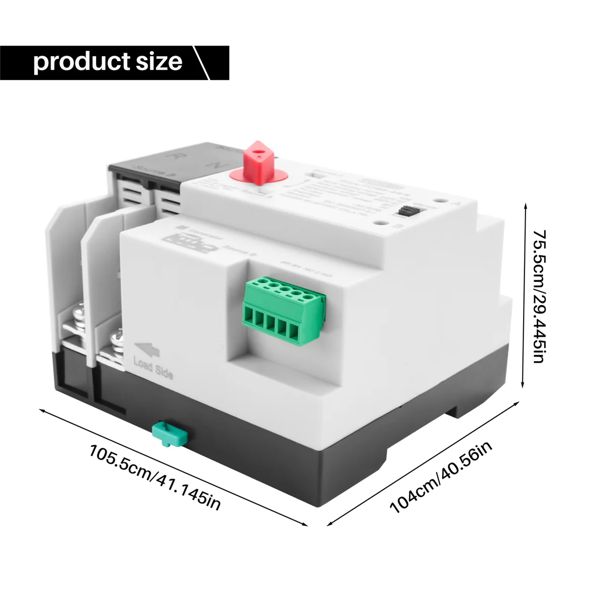 

TOMZN Din Rail 2P ATS Dual Power Automatic Transfer Switch Electrical Selector Switches Uninterrupted Power 63A