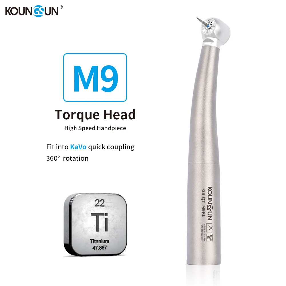 Titanium Body Torque Head Dental Handpiece, Fiber Air Turbine, Ceramic Bearing, Fit KaVo Coupling, Dental Handpiece