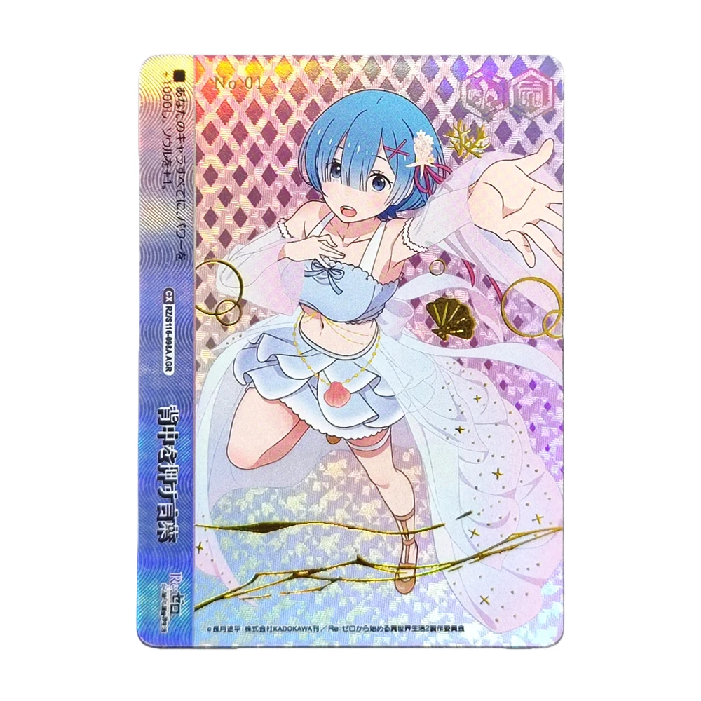 Tarjeta Proxy Weiss Schwarz Rem RZ/S116-098A AGR Re:ZERO -La vida inicial en otro mundo- Tarjeta TCG de Anime japonés firmada con lámina Vol.3