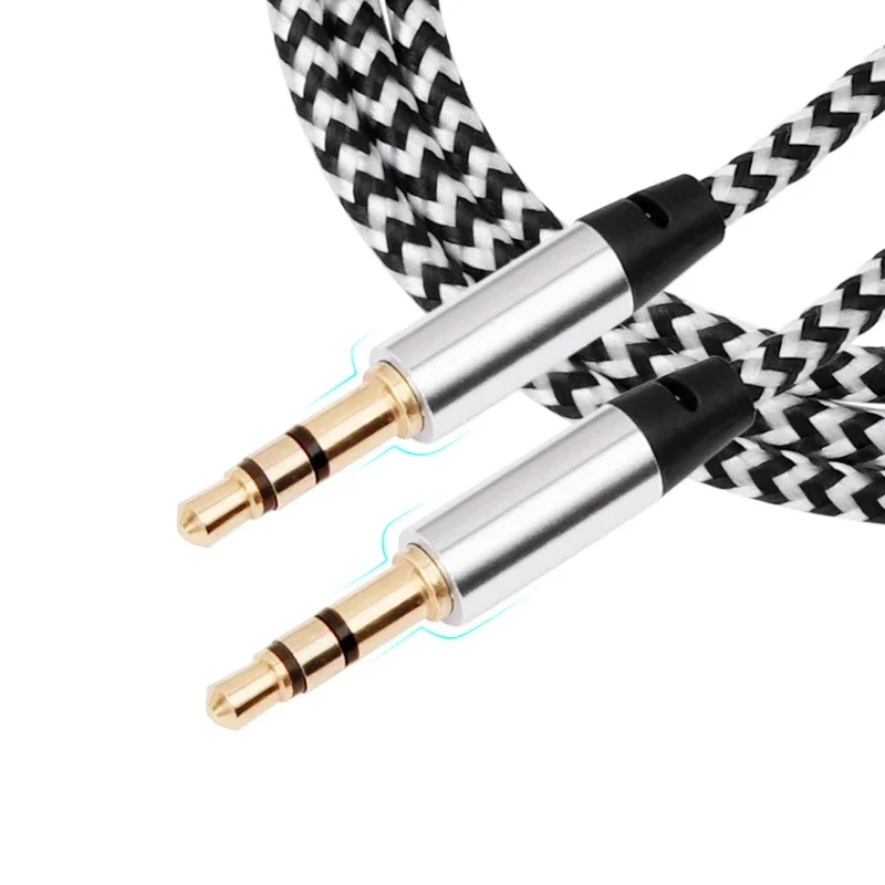 Cable auxiliar 1M Jack Cable de Audio de 3,5mm Cable de altavoz de 3,5mm Cable auxiliar de coche macho a macho para auriculares JBL iphone Samsung Cable auxiliar